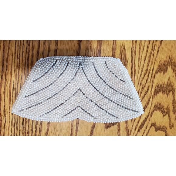 La Regale Japan1960s Purse Pearl Beaded Clutch Evening Bag - Picture 2 of 6